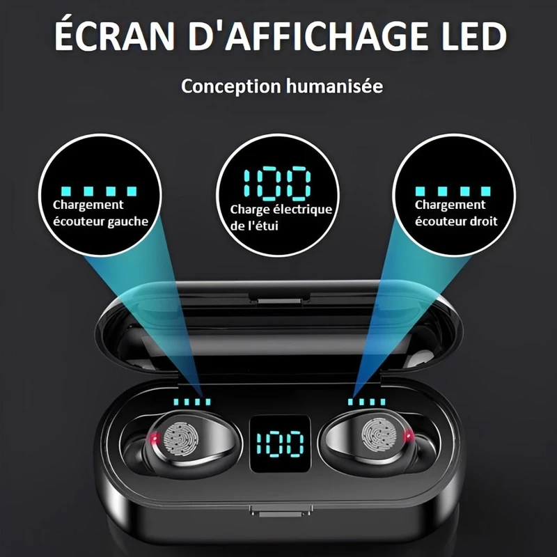 Écouteurs Sans Fil Bluetooth - HeadsTech – Image 12