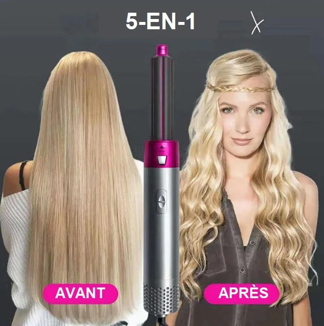 Sèche-cheveux 5-en-1 avec Brosse et Fer à Boucler – Image 7
