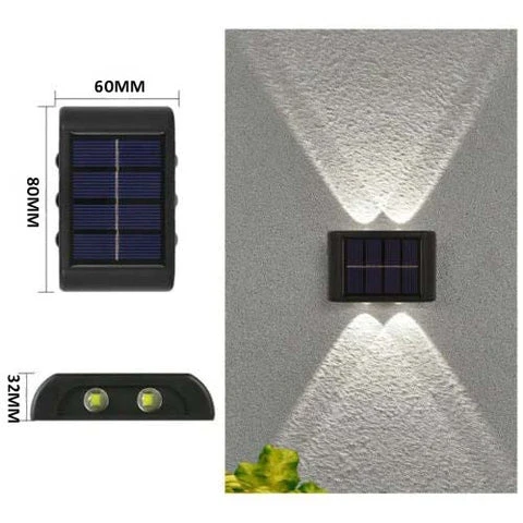 Vue rapprochée de l'applique murale solaire