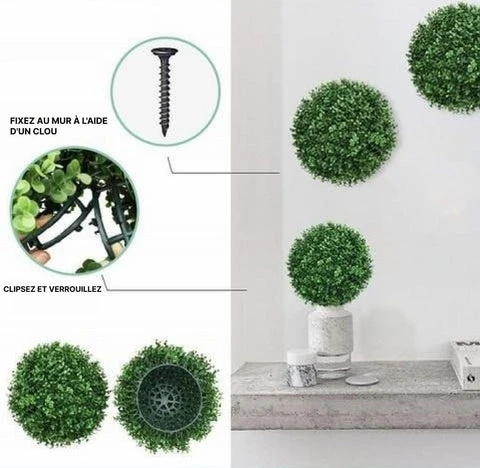 Boule de plante artificielle en extérieur avec protection UV
