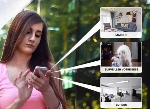 Caméra WiFi X5 en fonctionnement dans un intérieur moderne