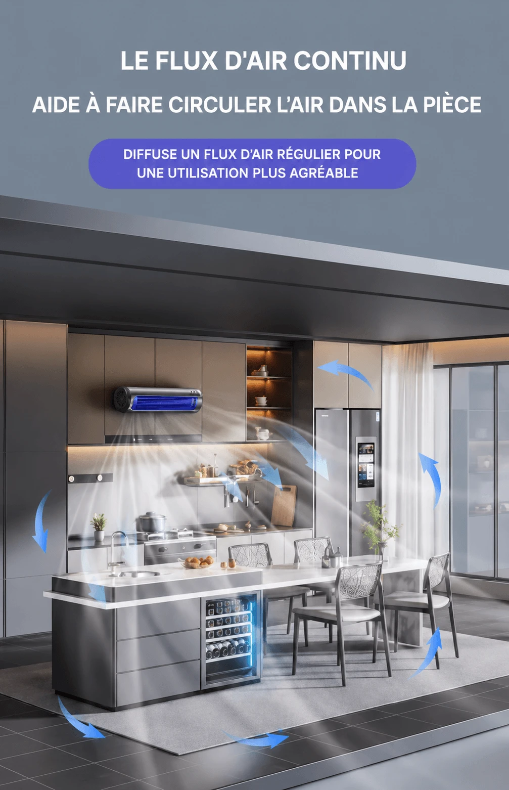 Climatiseur mobile compact en fonctionnement