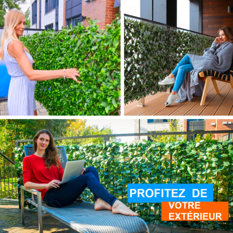 Clôture décorative installée sur une terrasse extérieure