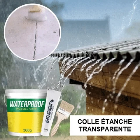 application de la colle sur une fissure en béton