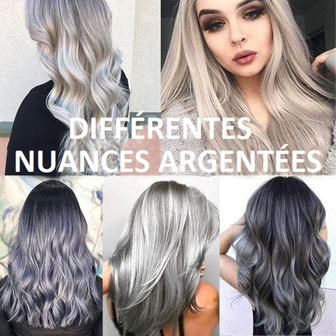 Palette de nuances argentées du gris anthracite au blond platine