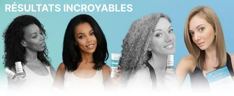 Cheveux lissés et brillants après application de la crème