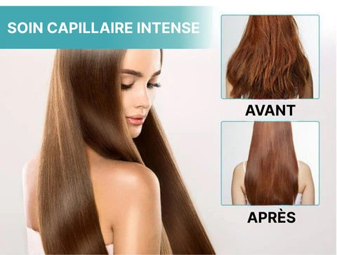 Texture de la crème lissante appliquée sur les cheveux