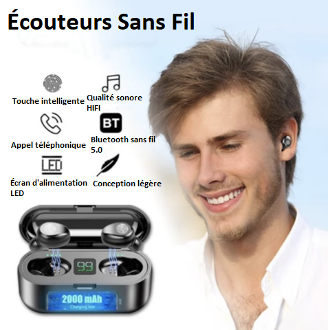 Boîtier de chargement avec écran LED indiquant la batterie
