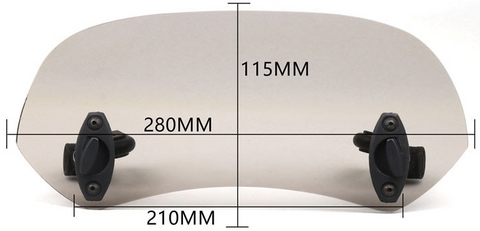 Extension de pare-brise moto petite taille avec détails de fixation