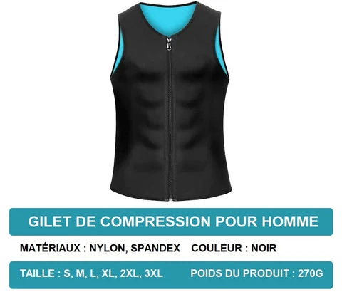 Tableau guide des tailles du gilet de compression