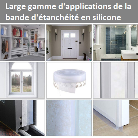 Zoom sur la texture flexible du joint de porte en silicone