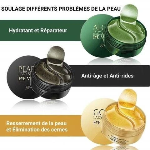 Patchs pour les yeux à la perle noire et aux algues vertes
