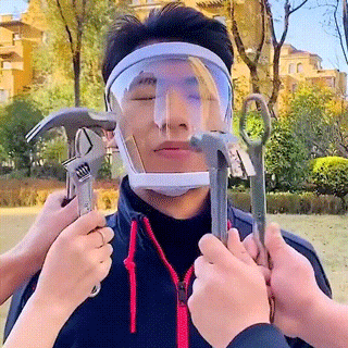 masque anti-buée avec protège-menton intégré