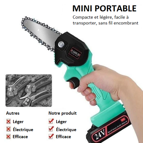 détail moteur en cuivre pur de la mini scie électrique