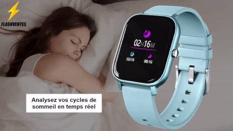 Analyse détaillée du sommeil sur l'écran de la montre connectée