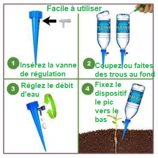 Installation facile d'un pic d'arrosage dans la terre