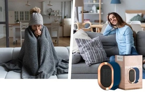 Radiateur électrique mobile HeatSafe en fonctionnement dans un salon