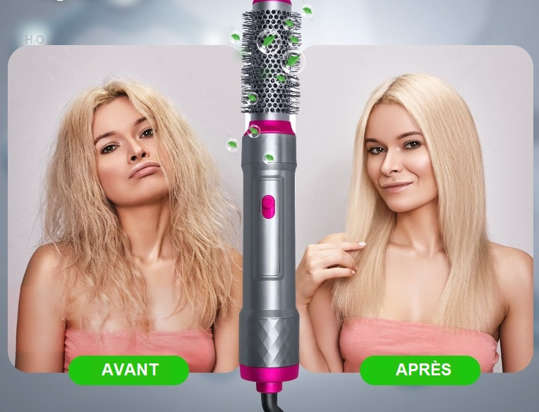 Sèche-cheveux 5-en-1 avec accessoires variés