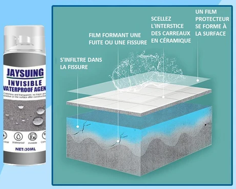 fissure colmatée avec spray étanche anti fuite