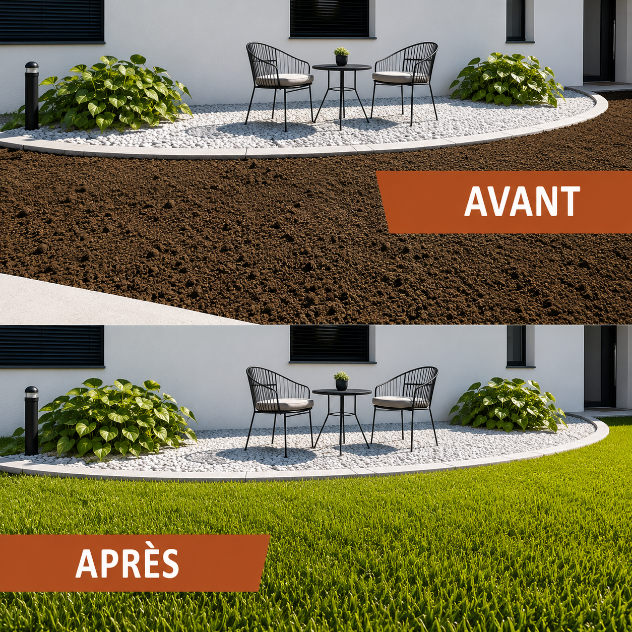 tapis de semences sur terrasse extérieure