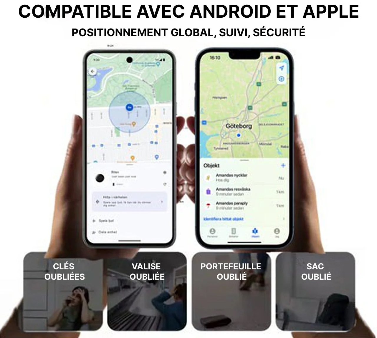 Traceur GPS compact installé dans une voiture